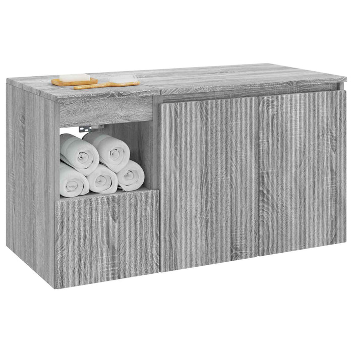 Set de mobilier pentru baie 2 buc. Sonoma gri Lemn prelucrat WALTI