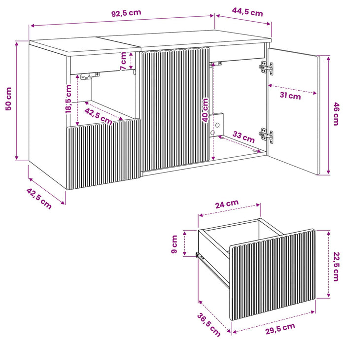 Set de mobilier pentru baie 2 buc. Sonoma gri Lemn prelucrat WALTI