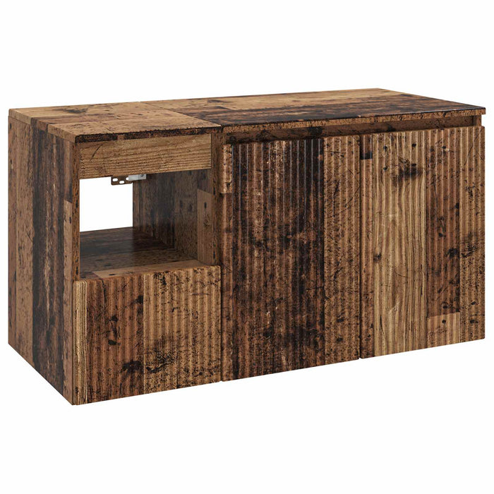 Set de mobilier pentru baie 2 buc. Lemn vechi Lemn prelucrat WALTI