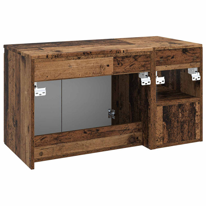 Set de mobilier pentru baie 2 buc. Lemn vechi Lemn prelucrat WALTI