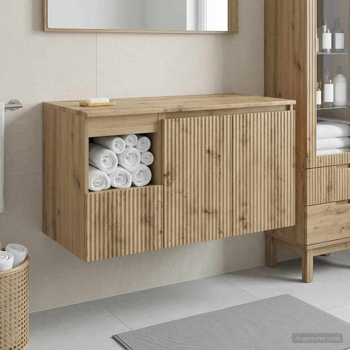 Set de mobilier pentru baie 2 buc. Stejar Artizanal WALTI