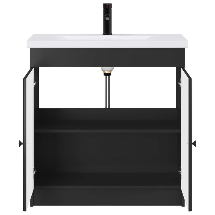 Set de mobilier pentru baie Negru 56 x 37,5 x 81 cm WALTI