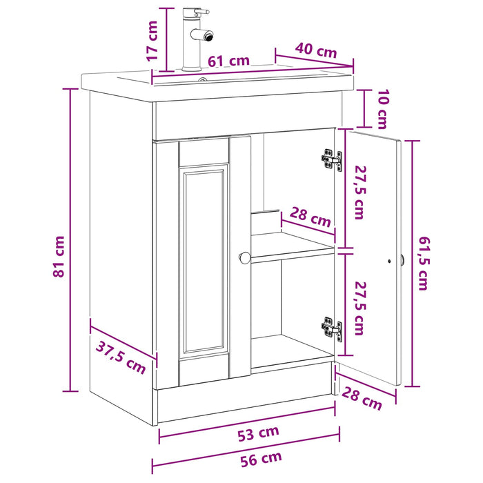 Set de mobilier pentru baie Sonoma gri 56 x 37,5 x 81 cm WALTI