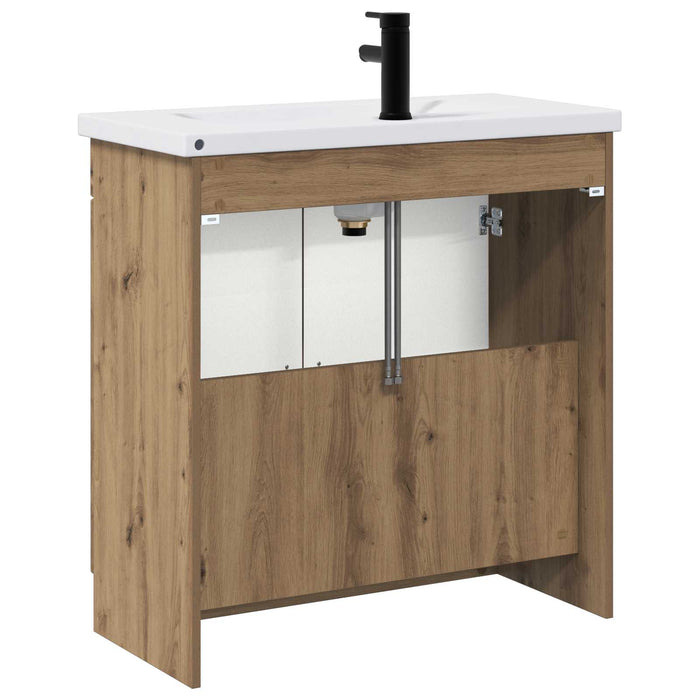 Set de mobilier pentru baie Stejar Artizanal 56 x 37,5 x 81 cm WALTI
