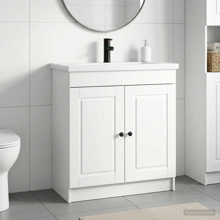 Set de mobilier pentru baie Alb foarte lucios WALTI