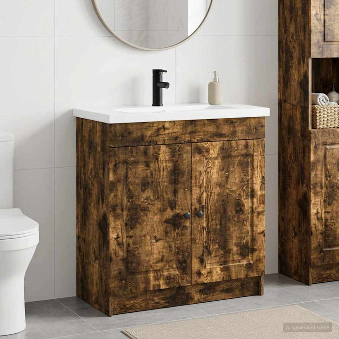 Set de mobilier pentru baie Stejar fumuriu 78,5 x 37,5 x 81 cm WALTI