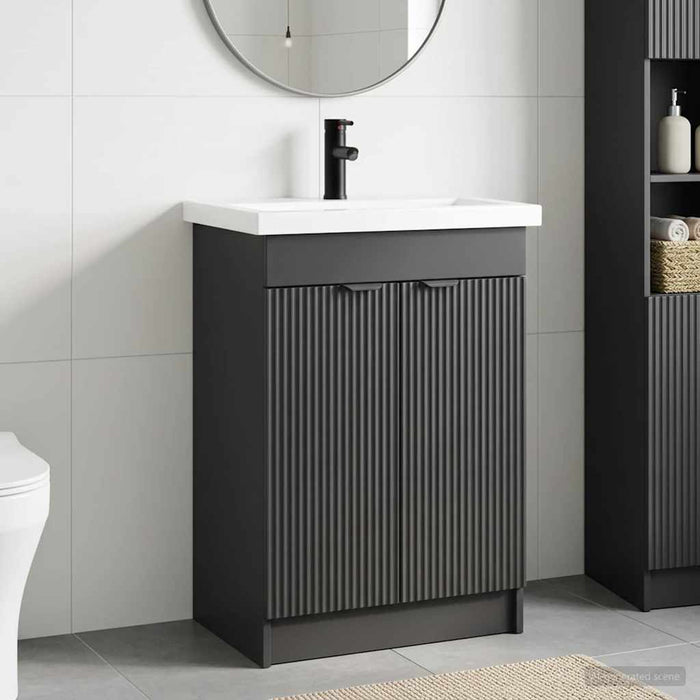 Set de mobilier pentru baie Negru 56 x 37,5 x 81 cm WALTI