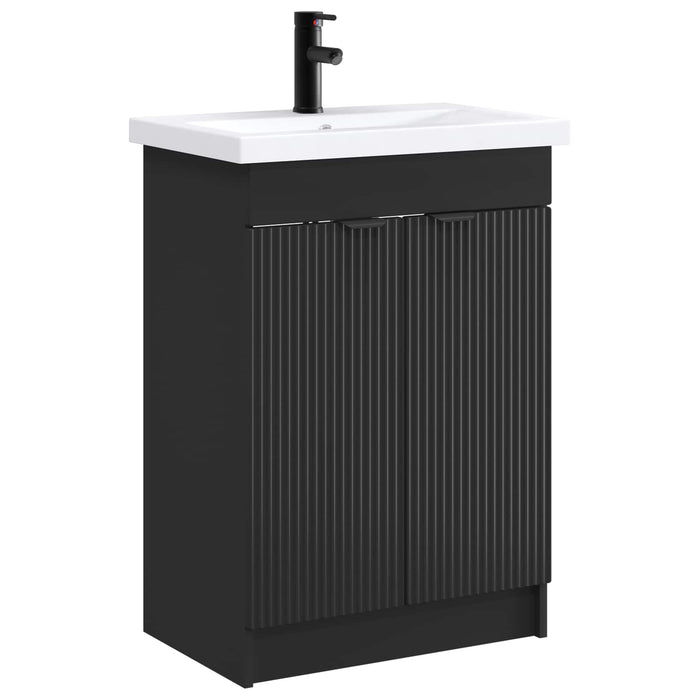 Set de mobilier pentru baie Negru 56 x 37,5 x 81 cm WALTI