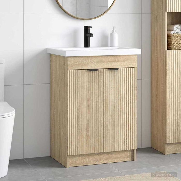 Set de mobilier pentru baie Stejar Sonoma 56 x 37,5 x 81 cm WALTI