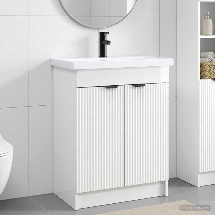 Set de mobilier pentru baie Alb foarte lucios 56 x 37,5 x 81 cm WALTI