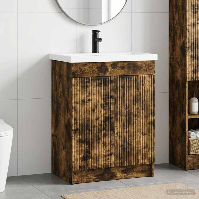 Set de mobilier pentru baie Stejar fumuriu 56 x 37,5 x 81 cm WALTI
