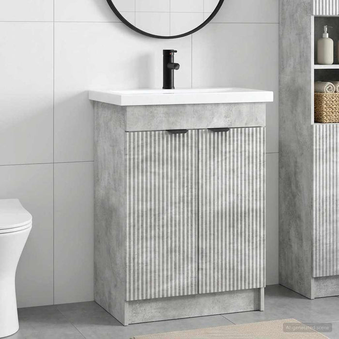 Set de mobilier pentru baie Gri Beton 78,5 x 37,5 x 81 cm WALTI