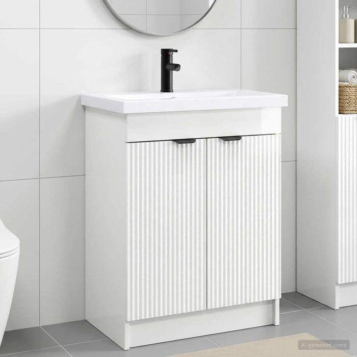 Set de mobilier pentru baie Alb foarte lucios WALTI