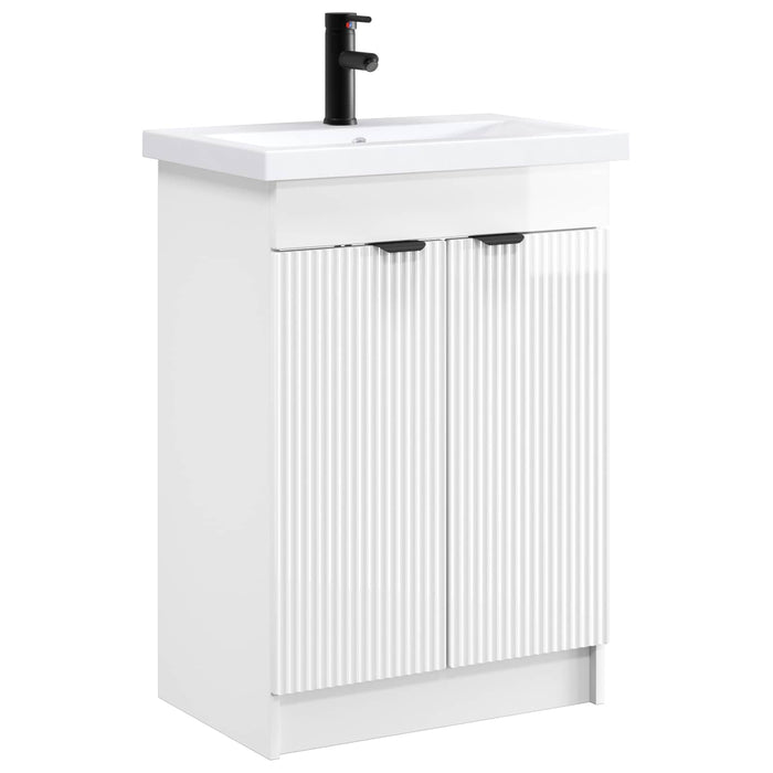 Set de mobilier pentru baie Alb foarte lucios WALTI