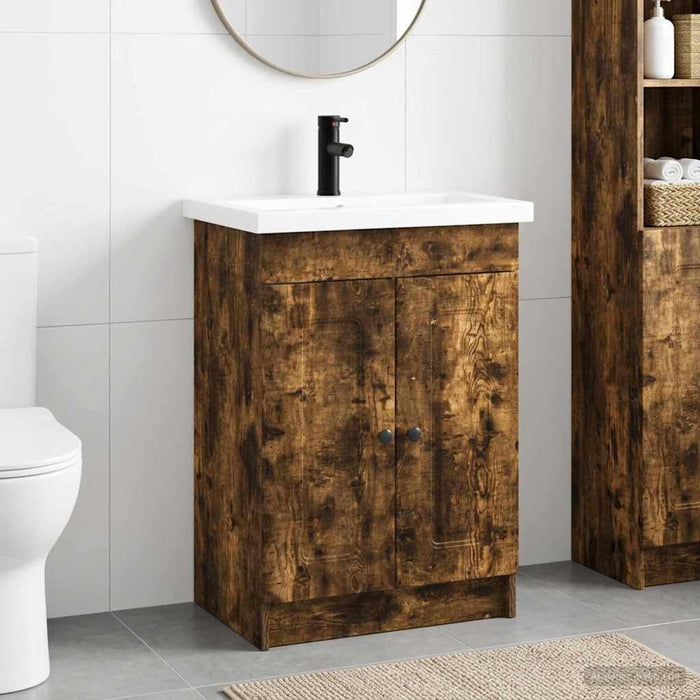 Set de mobilier pentru baie Stejar fumuriu 56 x 37,5 x 81 cm WALTI
