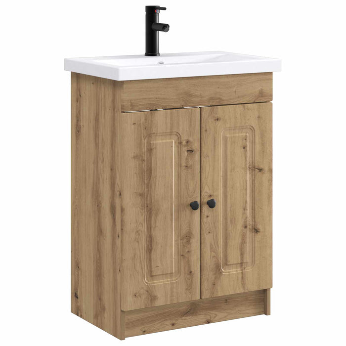 Set de mobilier pentru baie Stejar Artizanal 56 x 37,5 x 81 cm WALTI