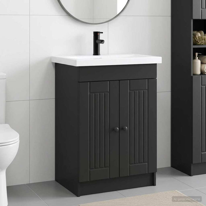 Set de mobilier pentru baie Negru 56 x 37,5 x 81 cm WALTI