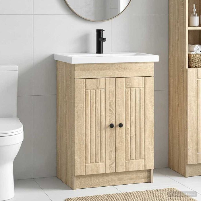 Set de mobilier pentru baie Stejar Sonoma 56 x 37,5 x 81 cm WALTI