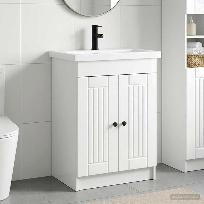 Set de mobilier pentru baie Alb foarte lucios 56 x 37,5 x 81 cm WALTI