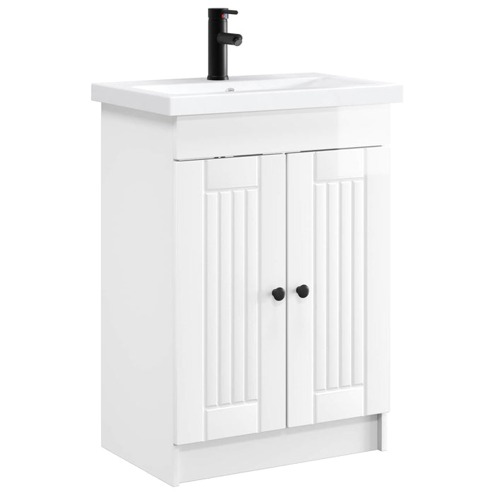 Set de mobilier pentru baie Alb foarte lucios 56 x 37,5 x 81 cm WALTI