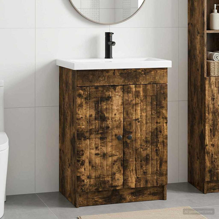 Set de mobilier pentru baie Stejar fumuriu 56 x 37,5 x 81 cm WALTI