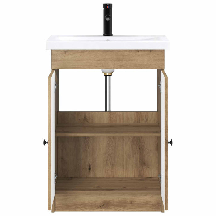 Set de mobilier pentru baie Stejar Artizanal 56 x 37,5 x 81 cm WALTI