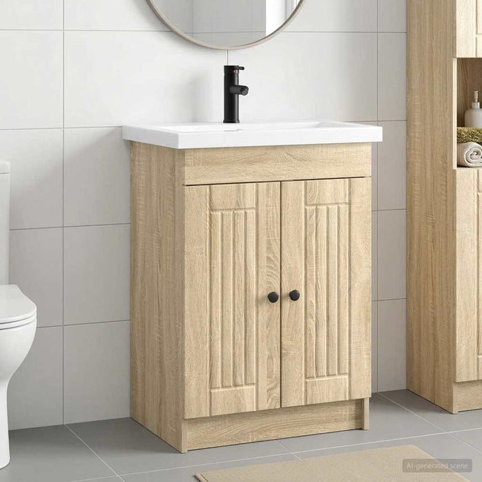 Set de mobilier pentru baie Stejar Sonoma 78,5 x 37,5 x 81 cm WALTI