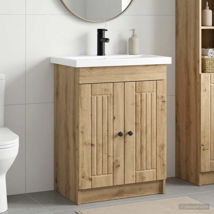 Set de mobilier pentru baie Stejar Artizanal WALTI