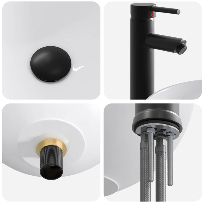 Set de mobilier pentru baie Negru Lemn prelucrat WALTI