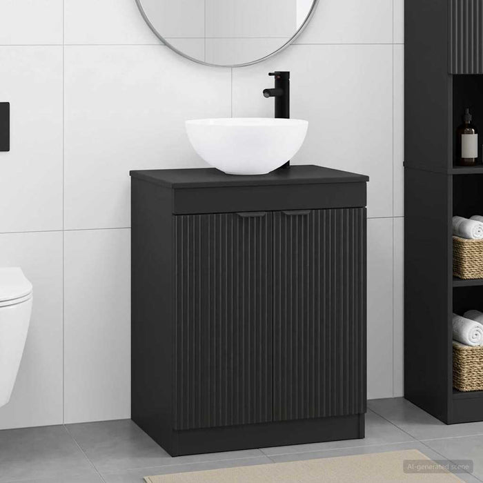 Set de mobilier pentru baie Negru Lemn prelucrat WALTI