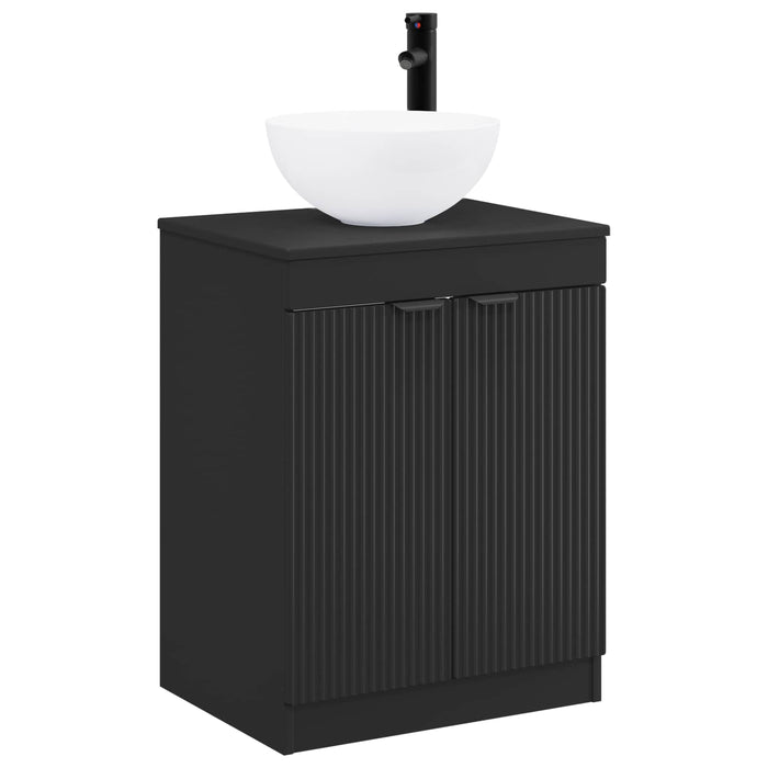 Set de mobilier pentru baie Negru Lemn prelucrat WALTI