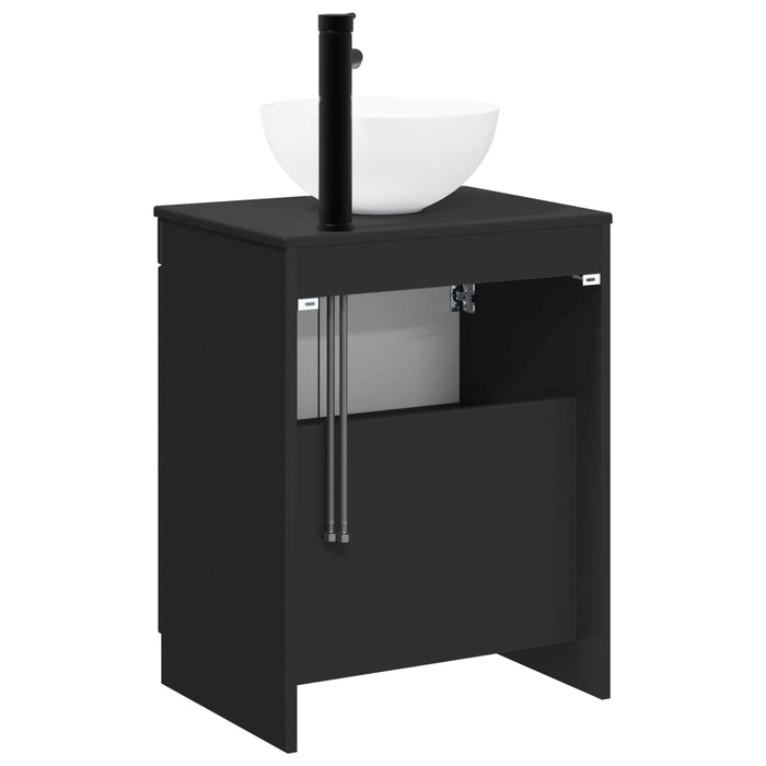 Set de mobilier pentru baie Negru Lemn prelucrat WALTI