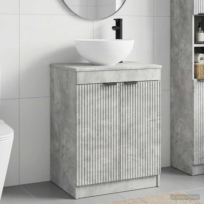 Set de mobilier pentru baie Gri Beton Lemn prelucrat WALTI