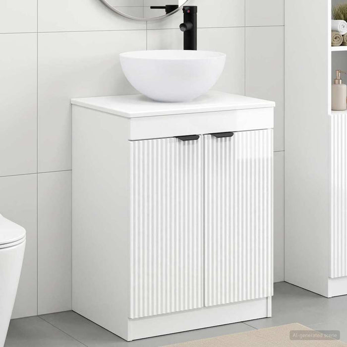 Set de mobilier pentru baie Alb foarte lucios Lemn prelucrat WALTI