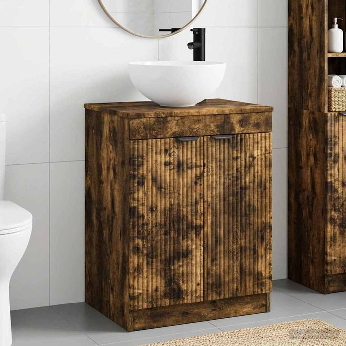 Set de mobilier pentru baie Stejar fumuriu Lemn prelucrat WALTI