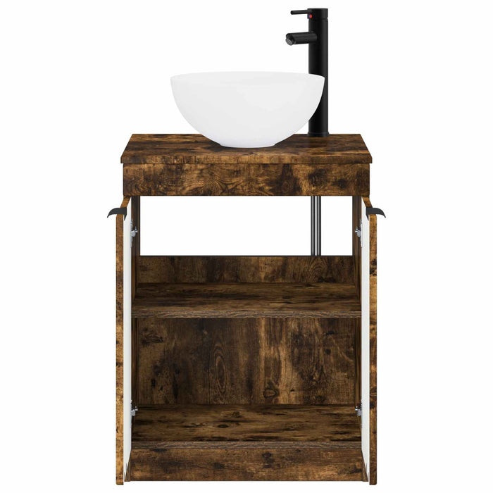 Set de mobilier pentru baie Stejar fumuriu Lemn prelucrat WALTI