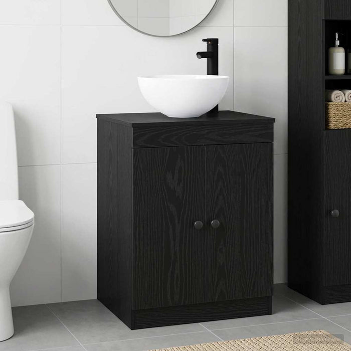 Set de mobilier pentru baie Stejar Negru Lemn prelucrat WALTI