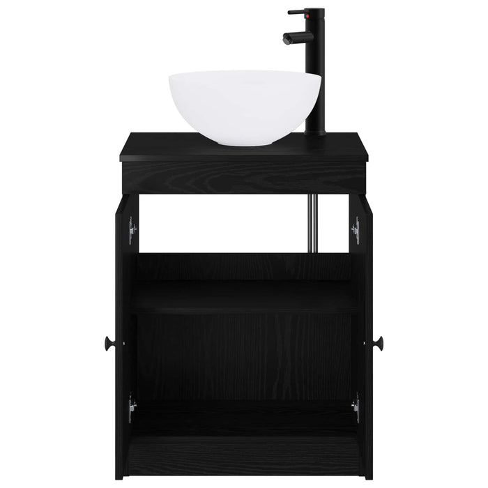 Set de mobilier pentru baie Stejar Negru Lemn prelucrat WALTI