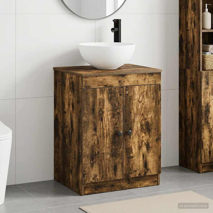 Set de mobilier pentru baie Stejar fumuriu Lemn prelucrat WALTI
