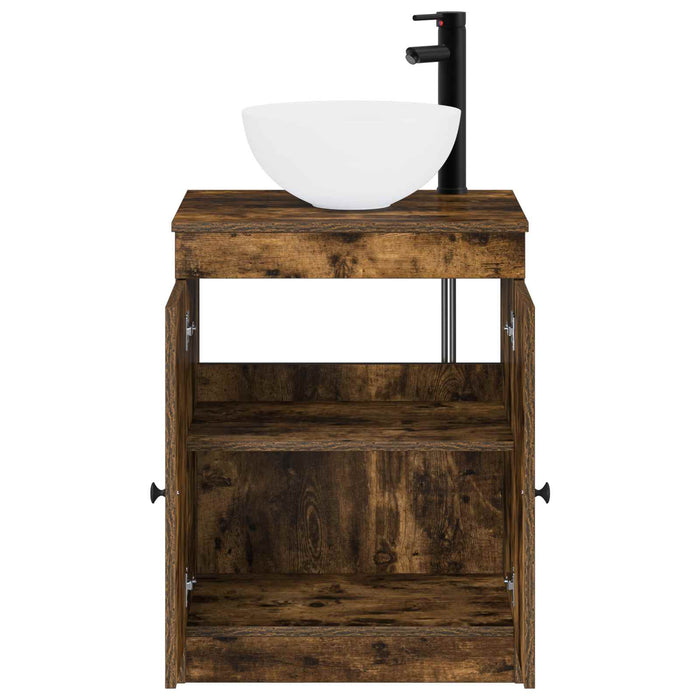 Set de mobilier pentru baie Stejar fumuriu Lemn prelucrat WALTI