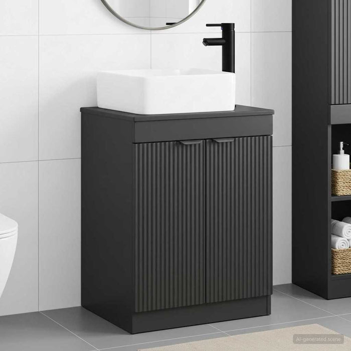 Set de mobilier pentru baie Negru Lemn prelucrat WALTI