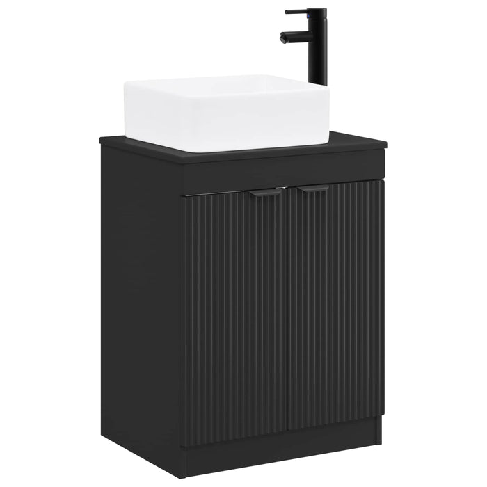 Set de mobilier pentru baie Negru Lemn prelucrat WALTI