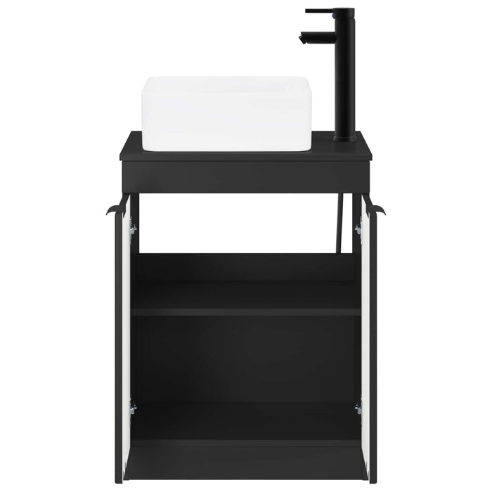 Set de mobilier pentru baie Negru Lemn prelucrat WALTI