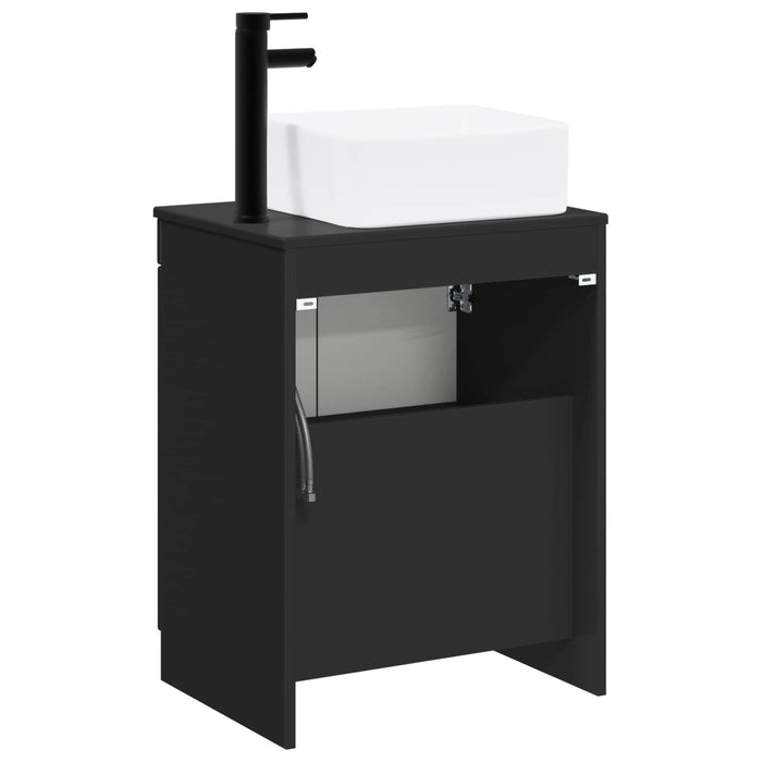 Set de mobilier pentru baie Negru Lemn prelucrat WALTI