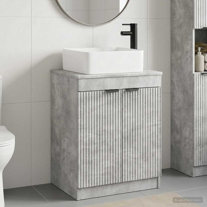 Set de mobilier pentru baie Gri Beton Lemn prelucrat WALTI