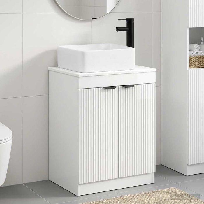 Set de mobilier pentru baie Alb foarte lucios Lemn prelucrat WALTI