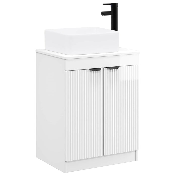 Set de mobilier pentru baie Alb foarte lucios Lemn prelucrat WALTI