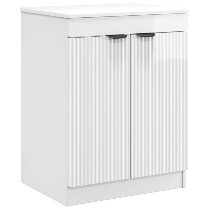 Set de mobilier pentru baie Alb foarte lucios Lemn prelucrat WALTI