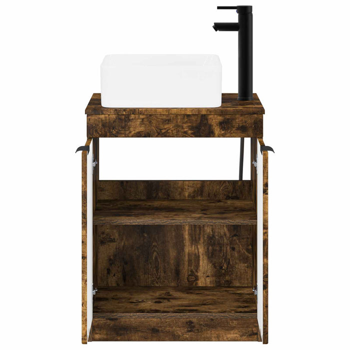 Set de mobilier pentru baie Stejar fumuriu Lemn prelucrat WALTI