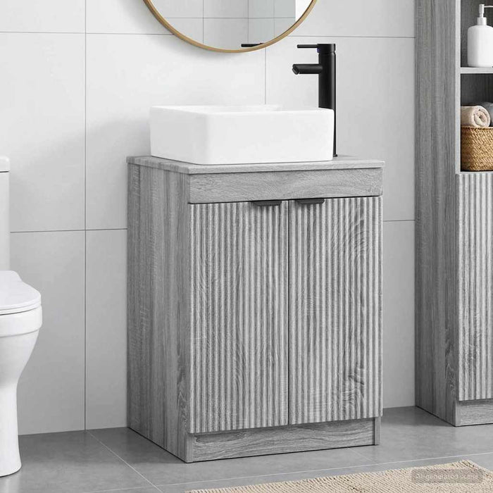 Set de mobilier pentru baie Sonoma gri Lemn prelucrat WALTI